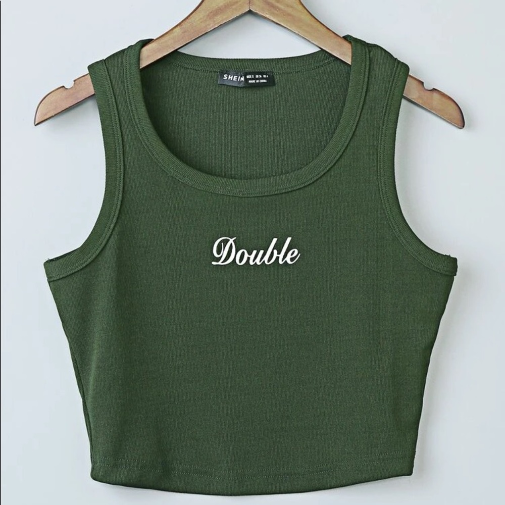 Green “Double” Crop Top